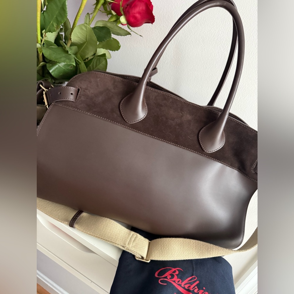 Boldrini Selleria dark brown (the ROW)/ suede tote bag/travel / trending bag - Picture 2 of 16